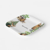 ウッドランド動物の赤ちゃんシャワー ペーパープレート (傾斜あり)