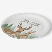 ウッドランド動物の赤ちゃんシャワー ペーパープレート (アングル)