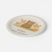 ウッドランド動物の赤ちゃんシャワー ペーパープレート (アングル)