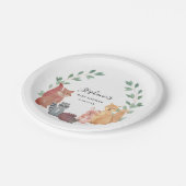 ウッドランド動物の赤ちゃんシャワー ペーパープレート (アングル)