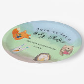 ウッドランド動物の赤ちゃんシャワー ペーパープレート (アングル)