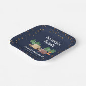 ウッドランド動物の赤ちゃんシャワー ペーパープレート (傾斜あり)