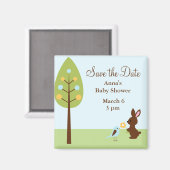 ウッドランド動物の赤ちゃんシャワー マグネット (正面/裏面)