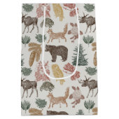 ウッドランド動物の赤ちゃんシャワー ミディアムペーパーバッグ (裏面)