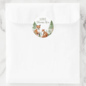 ウッドランド動物の赤ちゃんシャワー ラウンドシール (バッグ)