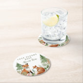 ウッドランド動物の赤ちゃんシャワー ラウンドペーパーコースター (インサイチュ)