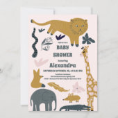 ウッドランド動物の赤ちゃんシャワー 招待状 (正面)