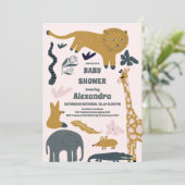 ウッドランド動物の赤ちゃんシャワー 招待状 (スタンド正面)