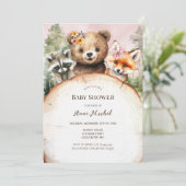 ウッドランド動物の赤ちゃんシャワー 招待状 (スタンド正面)