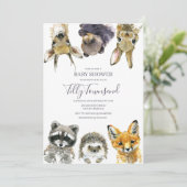 ウッドランド動物の赤ちゃんシャワー 招待状 (スタンド正面)