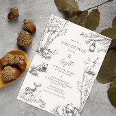 ウッドランド動物の赤ちゃんシャワー 招待状