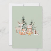 ウッドランド動物の赤ちゃんシャワー 招待状 (裏面)