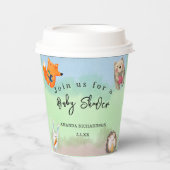 ウッドランド動物の赤ちゃんシャワー 紙コップ (正面)