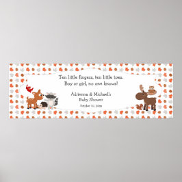 ウッドランド動物の赤ちゃんシャワー/誕生日パーティー ポスター