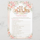 ウッドランド動物の赤面フローラを見つけるゲストゲーム (正面/裏面)