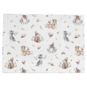 ウッドランド動物の部族のベビーシャワー ラージペーパーバッグ (裏面)