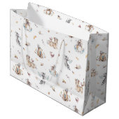 ウッドランド動物の部族のベビーシャワー ラージペーパーバッグ (正面アングル)