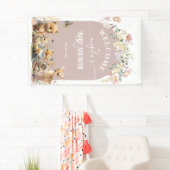 ウッドランド動物の野生の花女の子ベビーシャワーwelcom 横断幕 (インサイチュ)