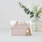 ウッドランド動物の野草女の子の赤ちゃんシャワー エンクロージャーカード (スタンド正面)