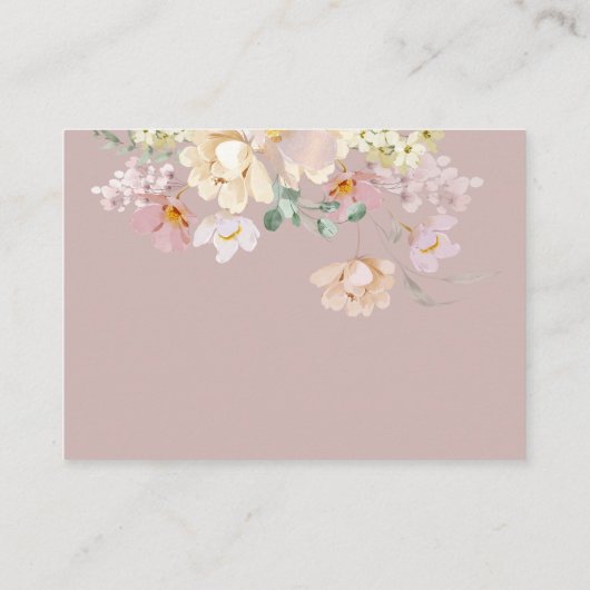 ウッドランド動物の野草女の子の赤ちゃんシャワー エンクロージャーカード (裏面)