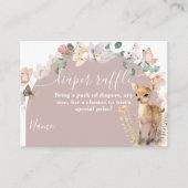 ウッドランド動物の野草女の子の赤ちゃんシャワー エンクロージャーカード (正面)