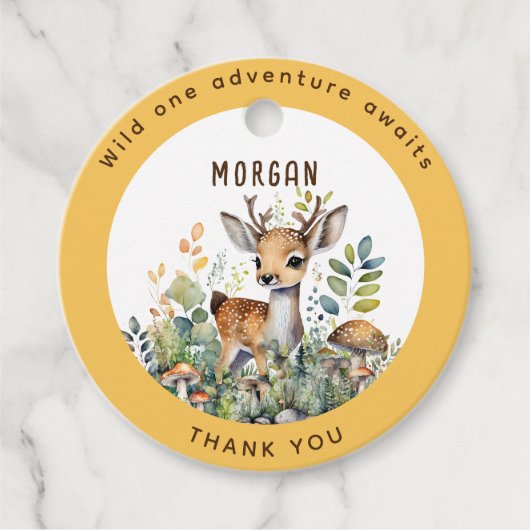 ウッドランド動物の鹿の好意ありがとう贈り物の装飾 フェイバータグ (正面)