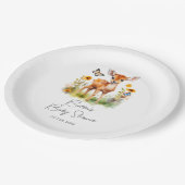 ウッドランド動物の鹿の赤ちゃんシャワー ペーパープレート (アングル)