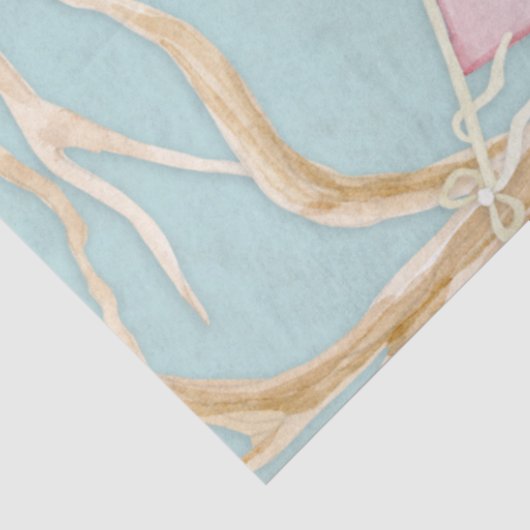 ウッドランド動物の鹿フクロウハリネズミのベビーガール 薄葉紙 (詳細)