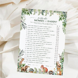 ウッドランド動物はママかパパのベビーゲームを推測