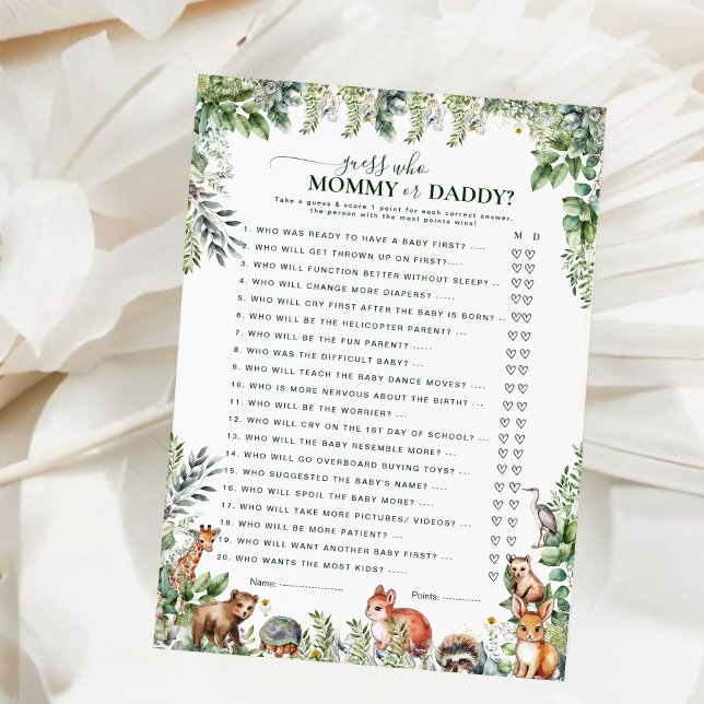 ウッドランド動物はママかパパのベビーゲームを推測 (クリエイターアップロード済み)