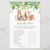 ウッドランド動物は価格を推測する赤ちゃんシャワーゲーム (正面)