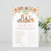 ウッドランド動物は価格を推測する赤ちゃんシャワーゲーム (スタンド正面)