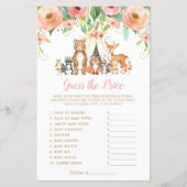 ウッドランド動物は価格を推測する赤ちゃんシャワーゲーム (正面)