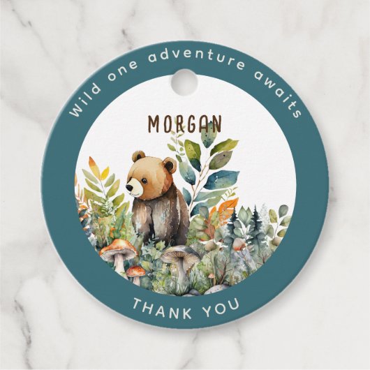 ウッドランド動物は好意を感謝のギフトデコール フェイバータグ (正面)