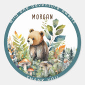 ウッドランド動物は好意を感謝のギフトデコール ラウンドシール (正面)
