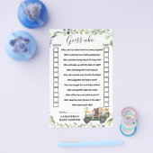 ウッドランド動物は誰が赤ちゃんシャワーのゲームカードを推測 チラシ (シングル)