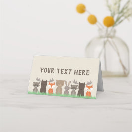 ウッドランド動物をテーマにした赤ちゃんシャワーのテントカード プレイスカード