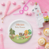 ウッドランド動物をテーマにした赤ちゃんシャワーパーティー用品 ペーパープレート (パーティー)