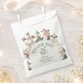 ウッドランド動物アーチ赤ちゃんシャワーありがとう フェイバーバッグ (クリップ留めされた状態)