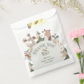 ウッドランド動物アーチ赤ちゃんシャワーありがとう フェイバーバッグ (封をした状態)