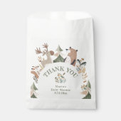ウッドランド動物アーチ赤ちゃんシャワーありがとう フェイバーバッグ (正面)