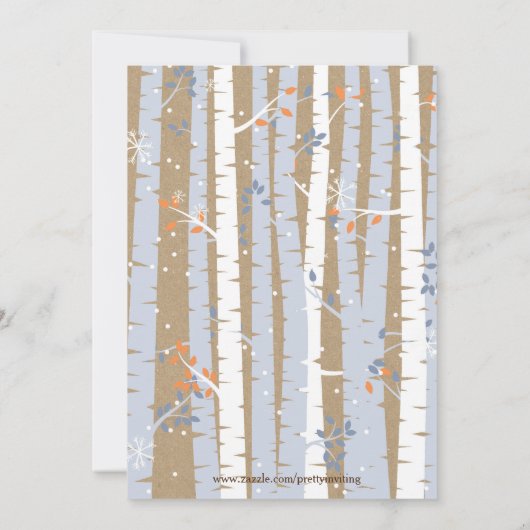 ウッドランド動物ウィンターボーイズ誕生日招待状 招待状 (裏面)