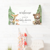 ウッドランド動物ウェルカムベビーシャワーバナー 横断幕 (インサイチュ)
