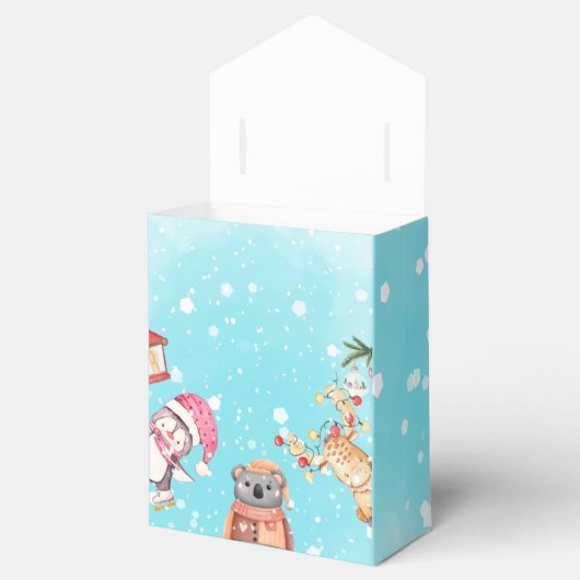 ウッドランド動物エレガント冬の赤ちゃんシャワーパーティー フェイバーボックス (オープン)