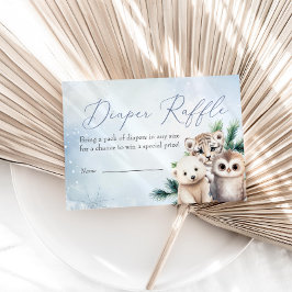 ウッドランド動物オベビー冬おむつラッフル エンクロージャーカード