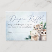 ウッドランド動物オベビー冬おむつラッフル エンクロージャーカード (正面)