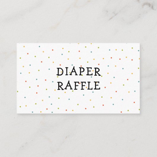 ウッドランド動物キツネおむつラッフルチケット エンクロージャーカード (裏面)