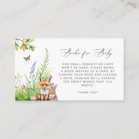 ウッドランド動物キツネウサギ本ベビー エンクロージャーカード (正面)