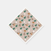 ウッドランド動物キツネディアラビットスノーフレークの木 スタンダードカクテルナプキン (角)
