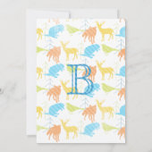 ウッドランド動物キツネ男の赤ちゃんシャワー招待状 招待状 (裏面)